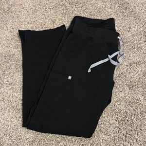 Black Figs Cargo Scrub Pants with Gray Drawstring